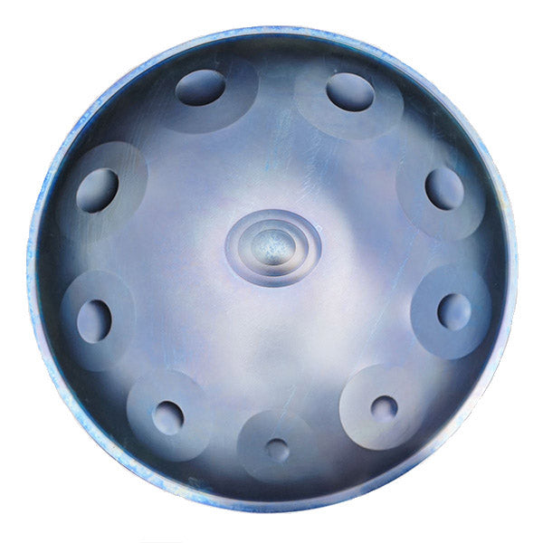 Handpan 10 note bleu - Re mineur, frequence 432hz, frequence 440hz, hang drum